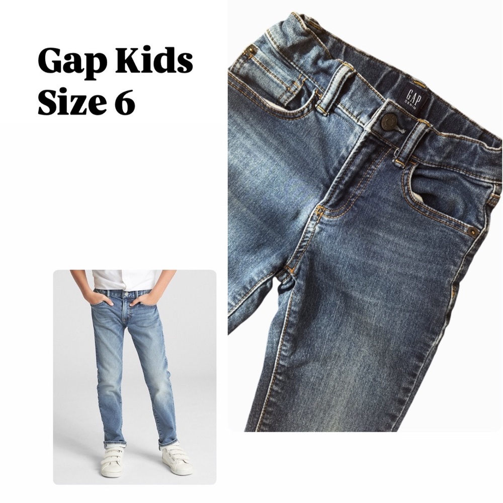 Gap Kids Slim Denim Jeans - Size 6 (Regular Standard Stretch)